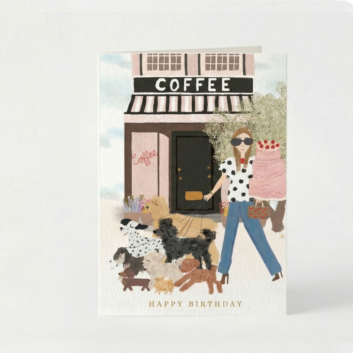 Happy Birthday Coffee Shop Dog Walker 