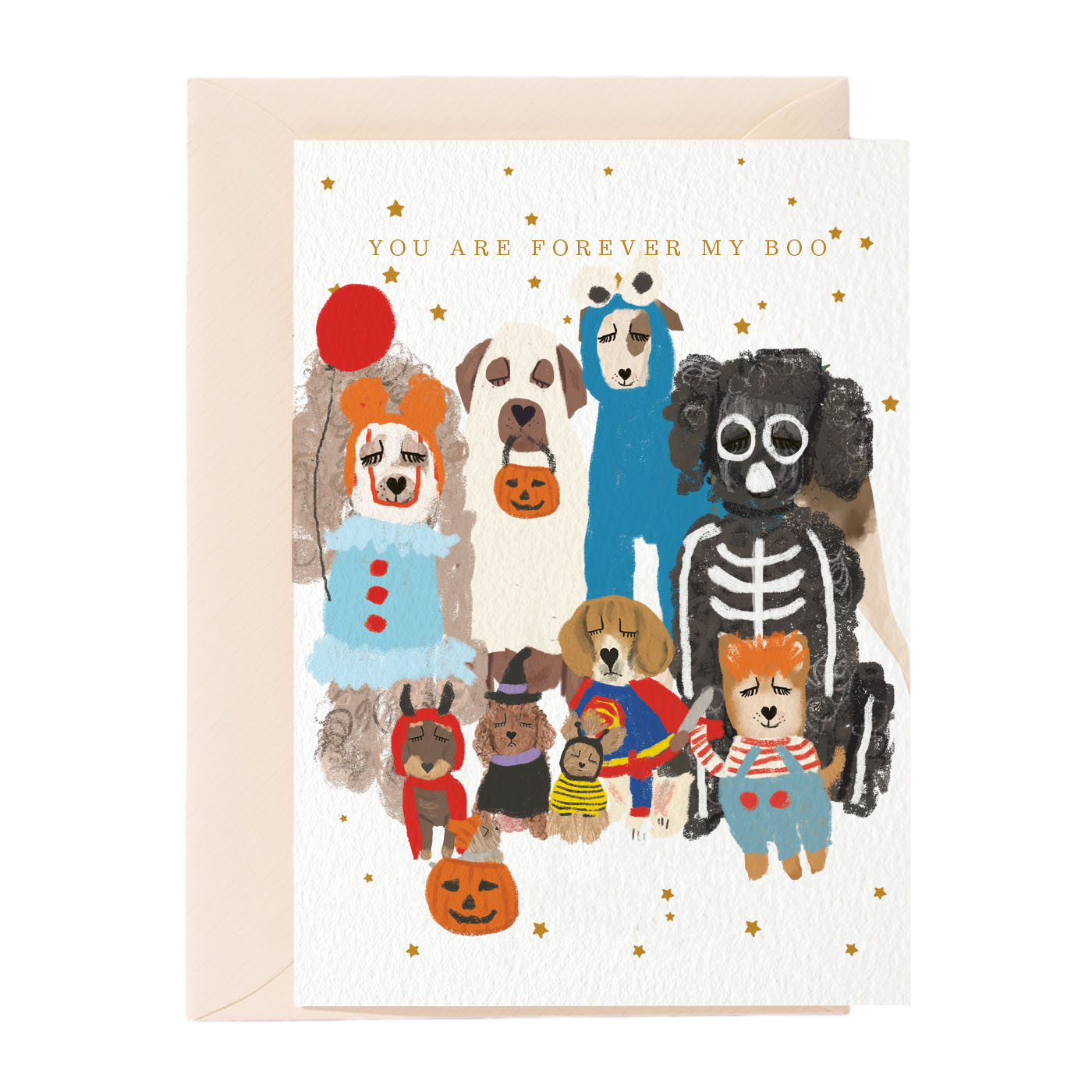 Fröhlicher Halloween-Hund Grußkarte
