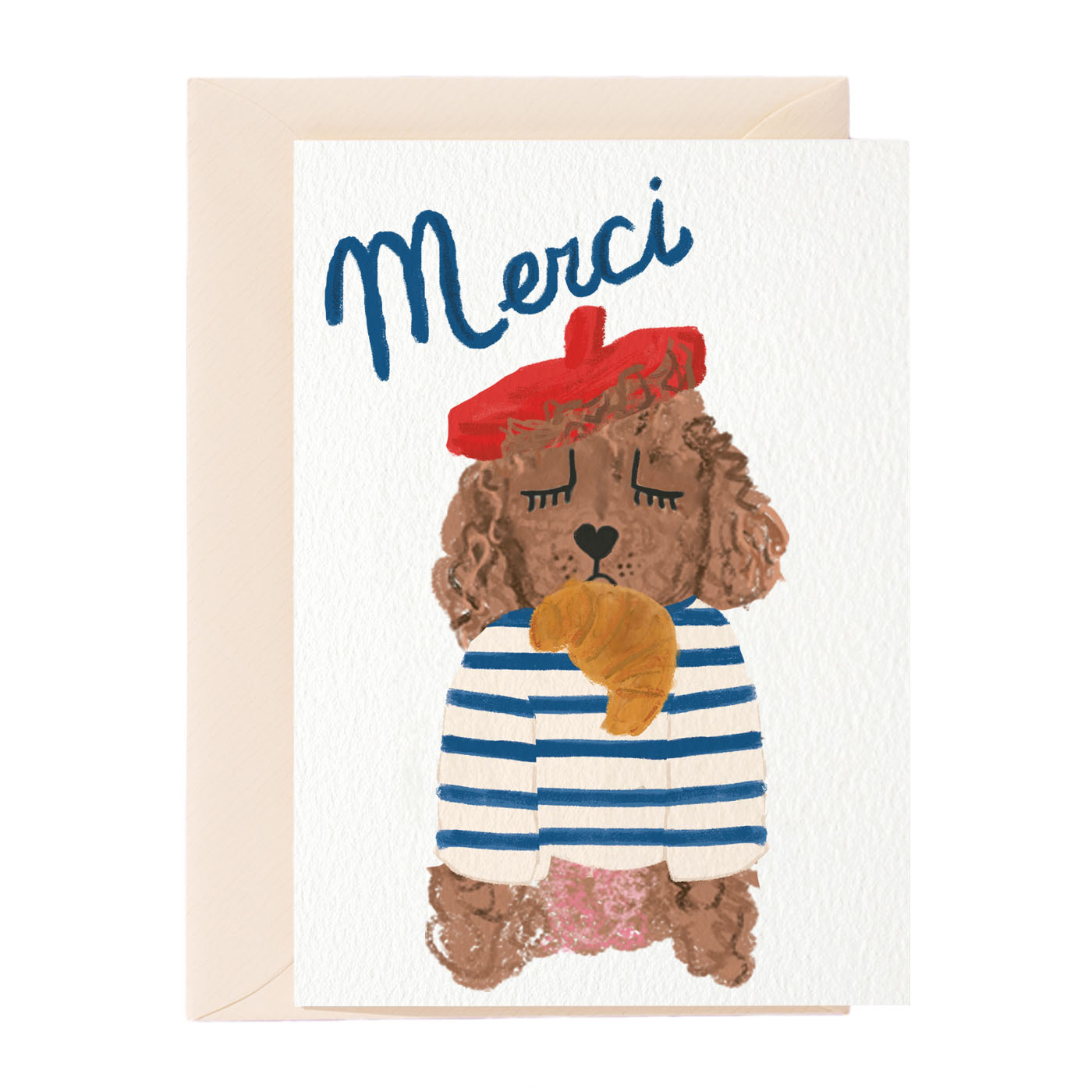 Merci Pudel Hund Grußkarte