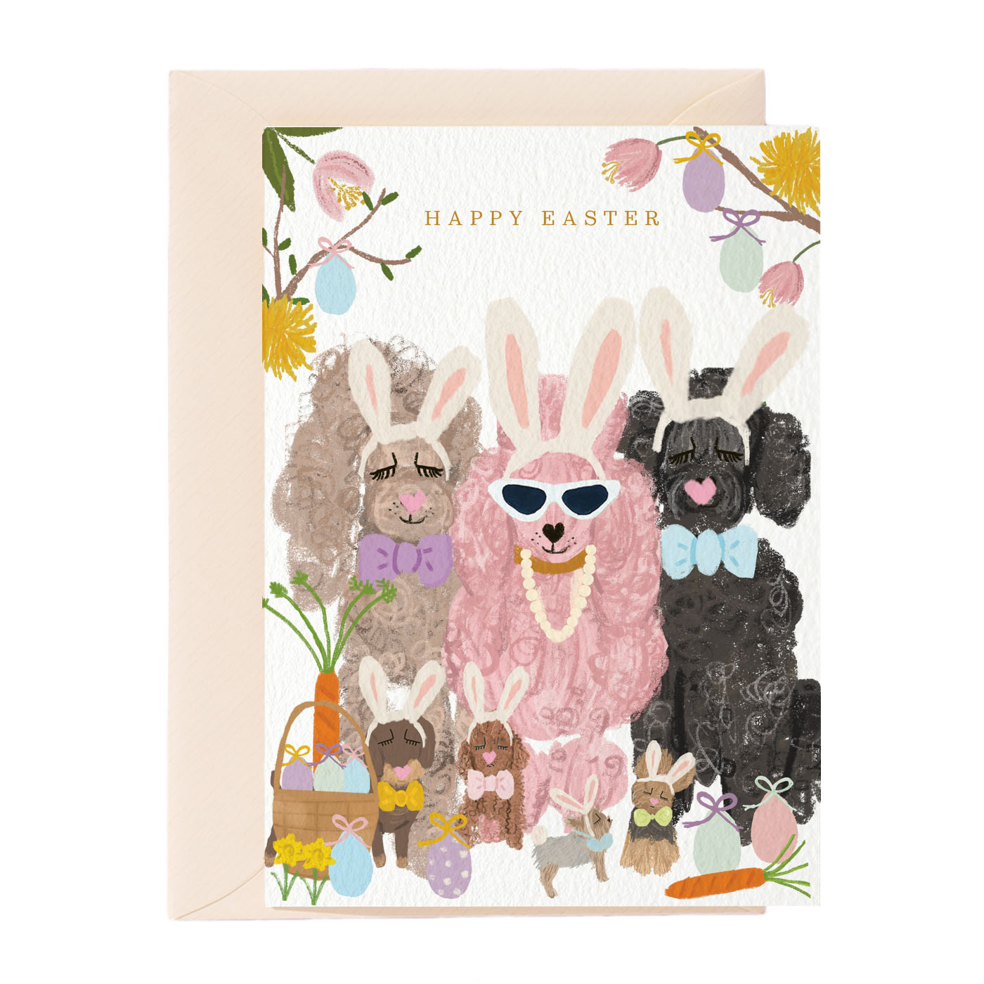 Frohe Ostern Hunde Grußkarte
