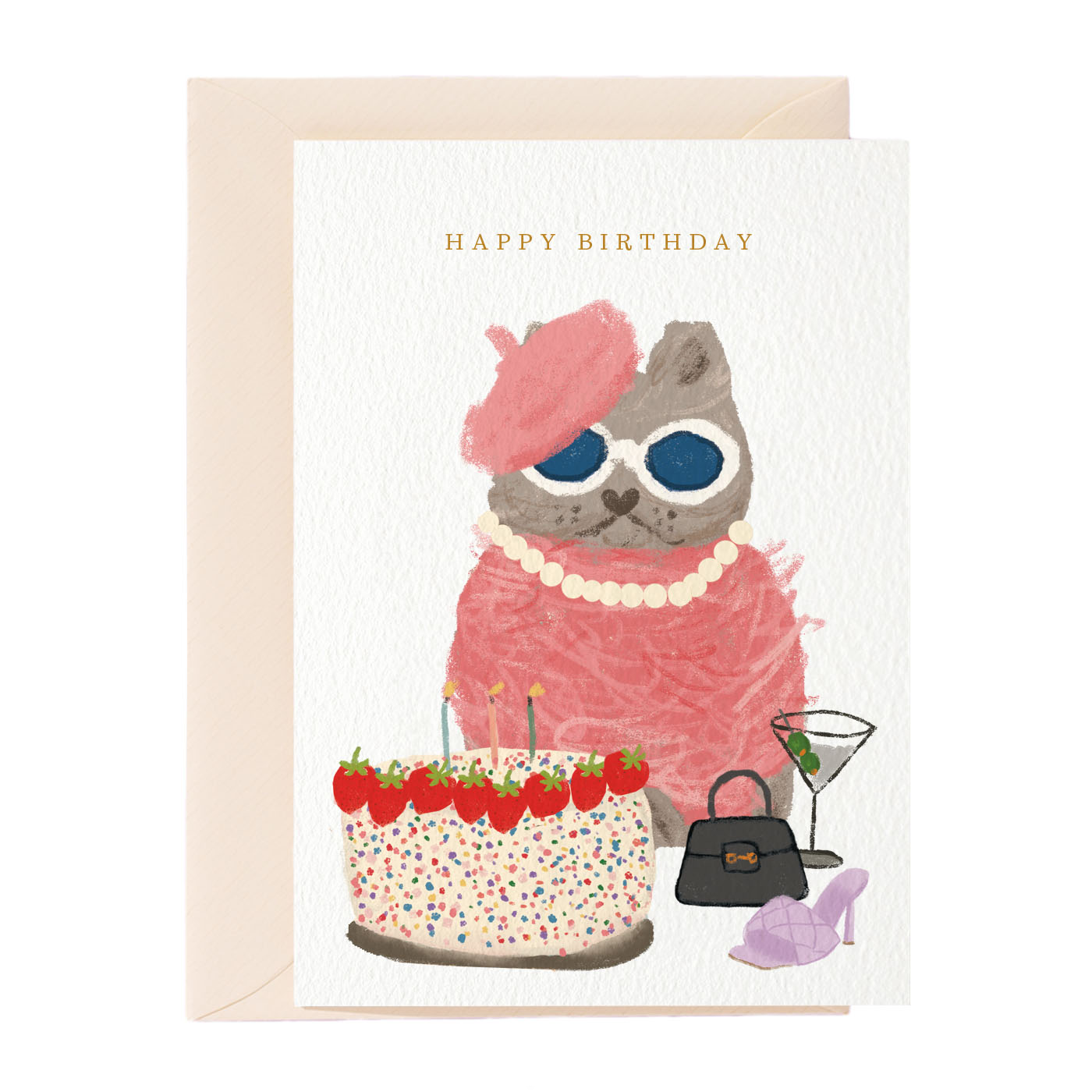 Mode Geburtstag Katze Grußkarte