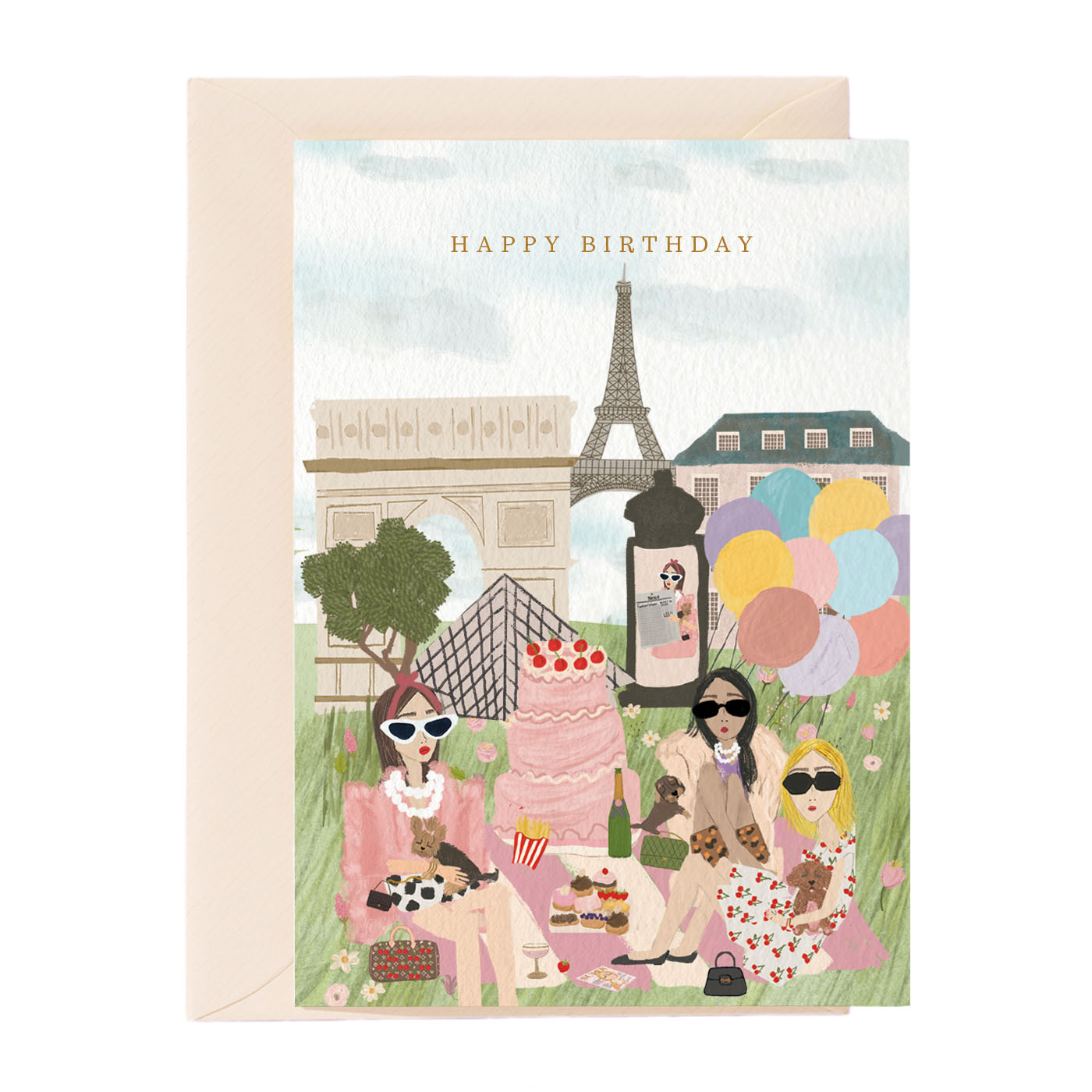 Alles Gute zum Geburtstag, Paris Grußkarte