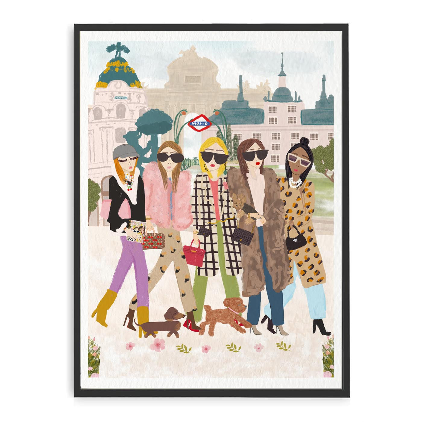 Girls in Madrid Art Print